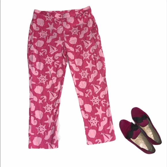 Lilly Pulitzer Pants - Lilly Pulitzer smooth sailing nautical pink capris